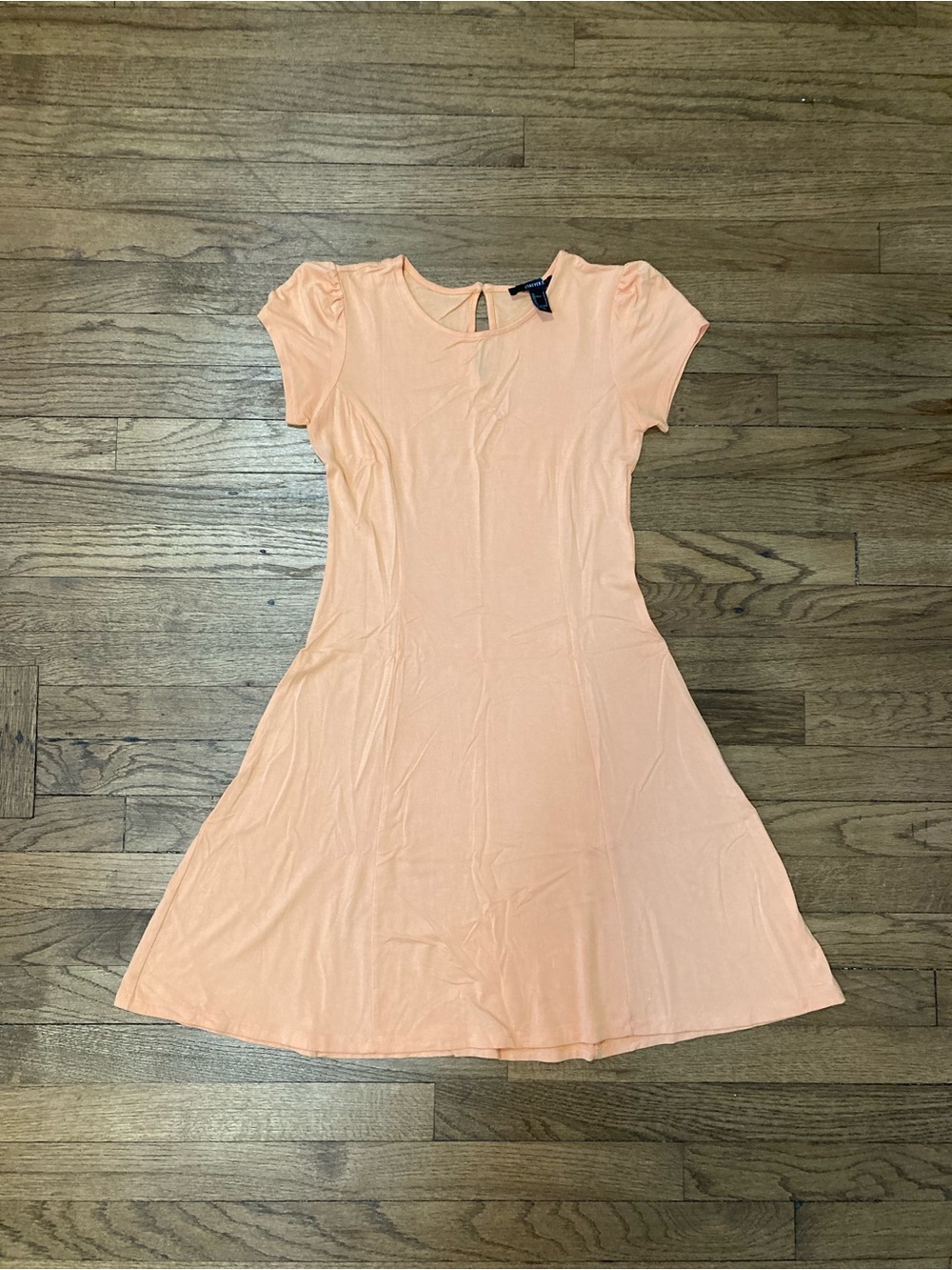 Forever 21 Bright Peach Cap Sleeve Mini Dress